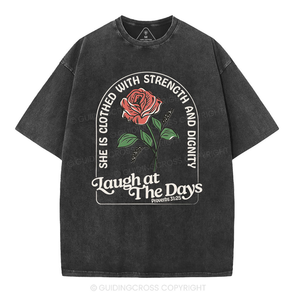 Laugh At The Days Christian Washed T-Shirt