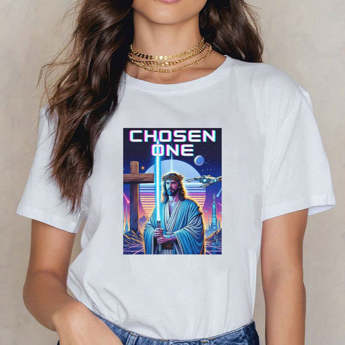 Lazer Saber Jesus Christian T-Shirt