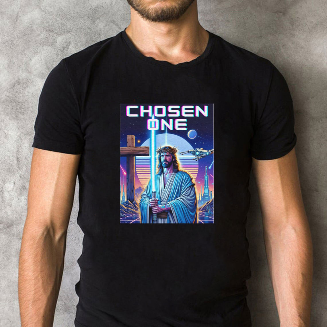 Lazer Saber Jesus Christian T-Shirt