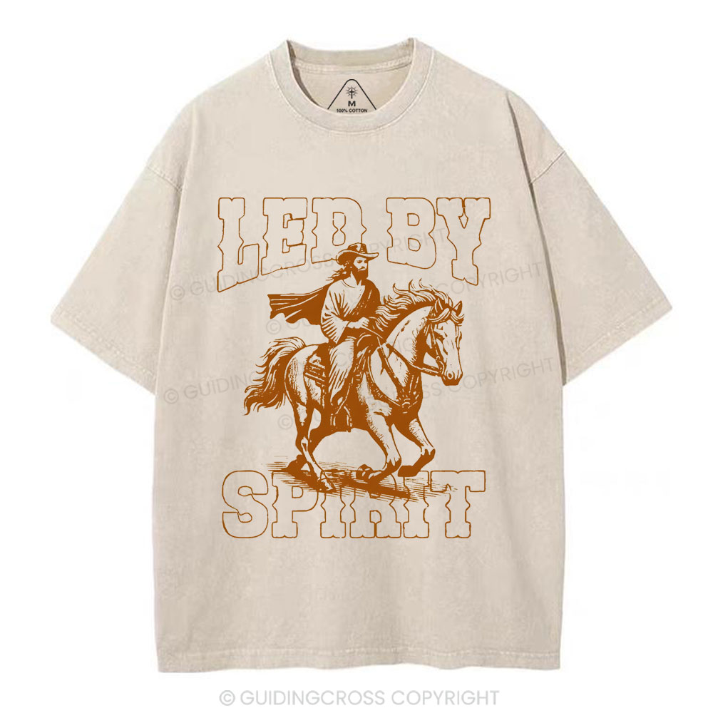 Led By Spirit Christian Washed T-Shirt