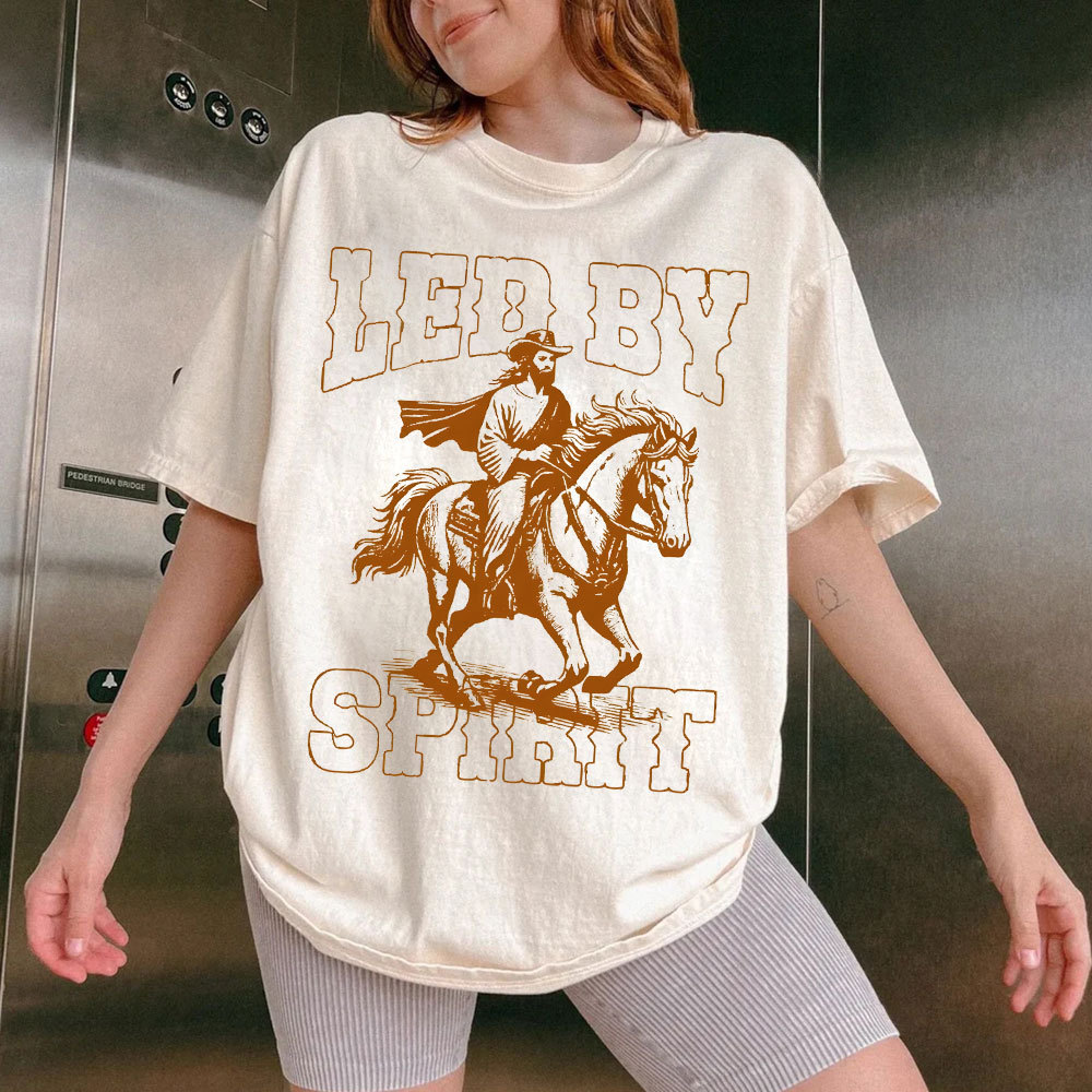 Led By Spirit Christian Washed T-Shirt