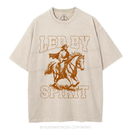 Led By Spirit Christian Washed T-Shirt