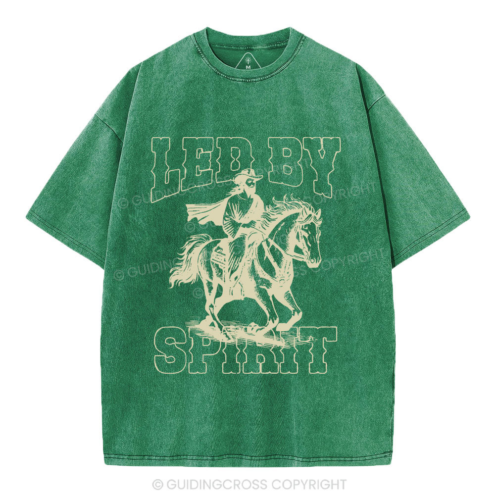Led By Spirit Christian Washed T-Shirt