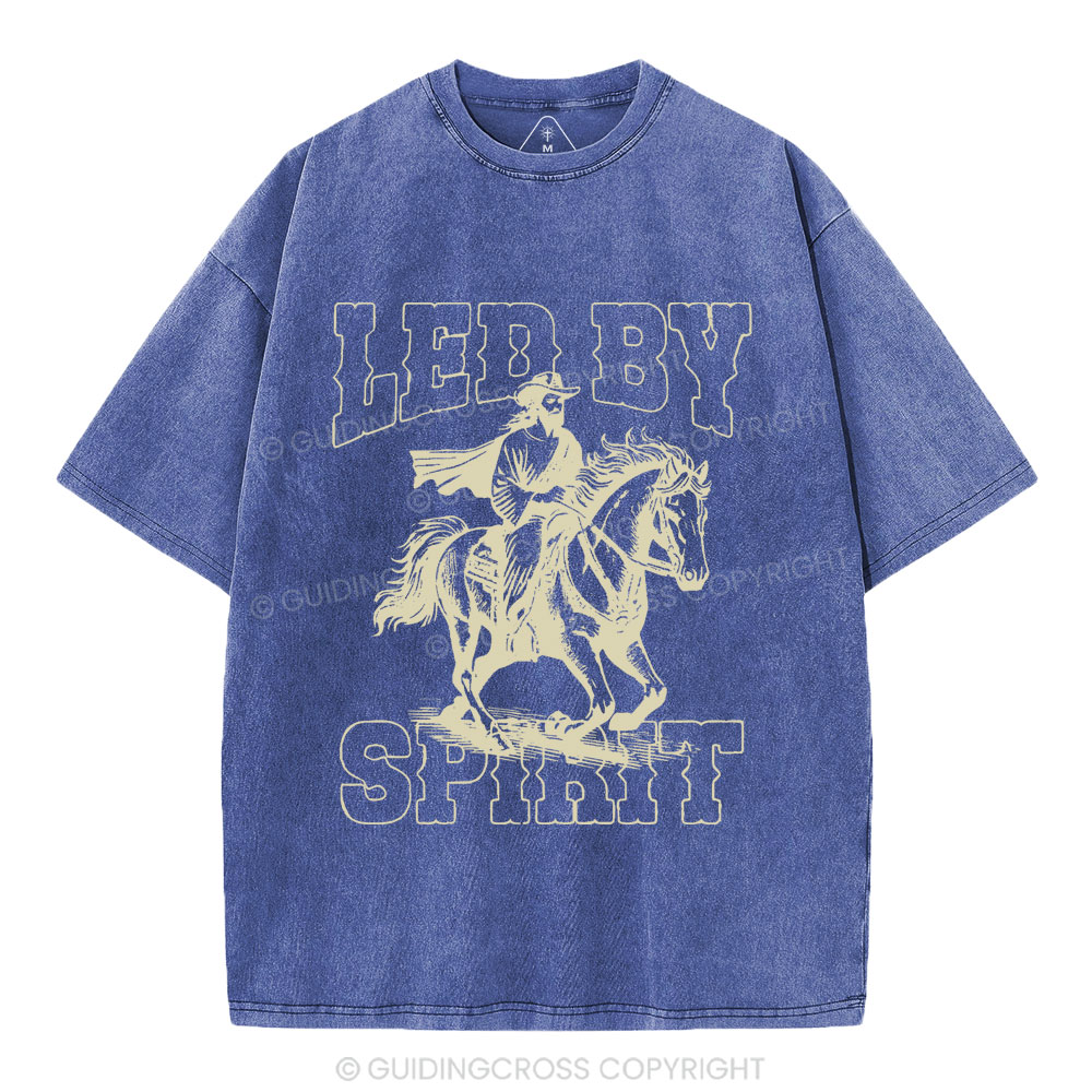 Led By Spirit Christian Washed T-Shirt