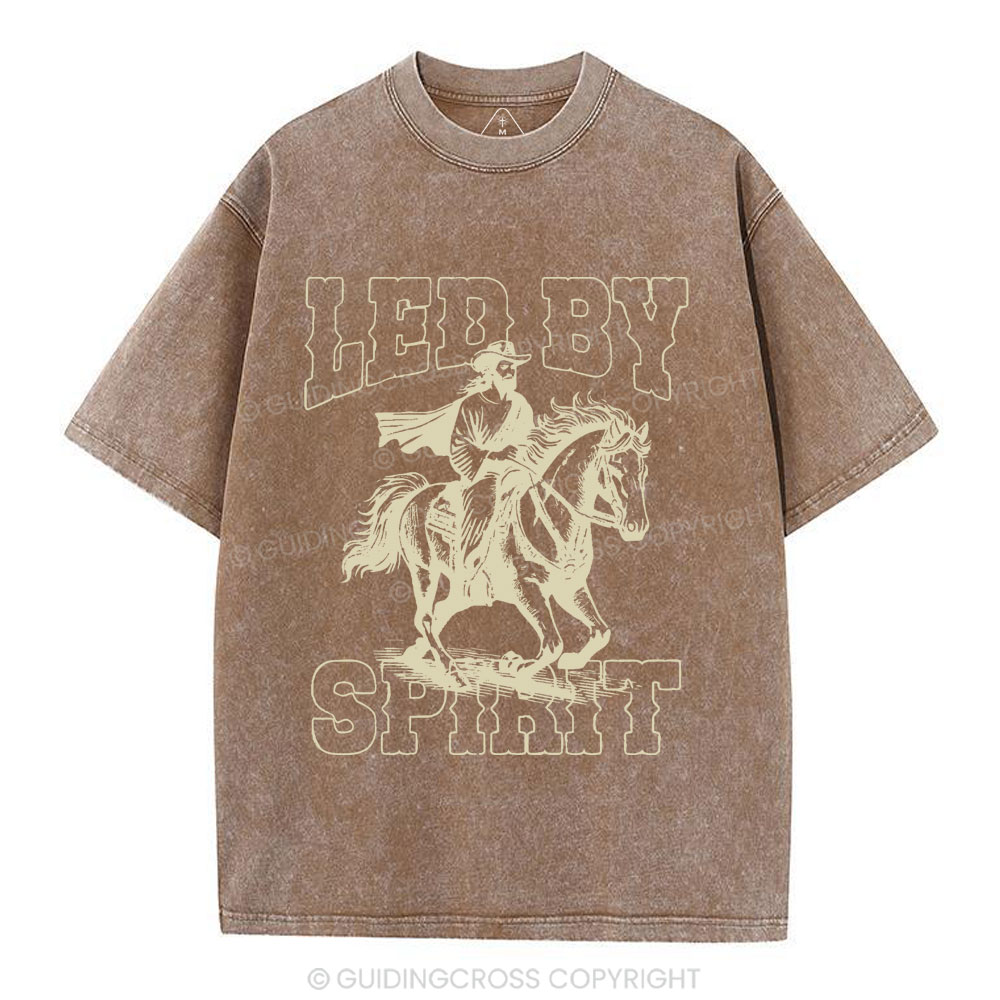 Led By Spirit Christian Washed T-Shirt