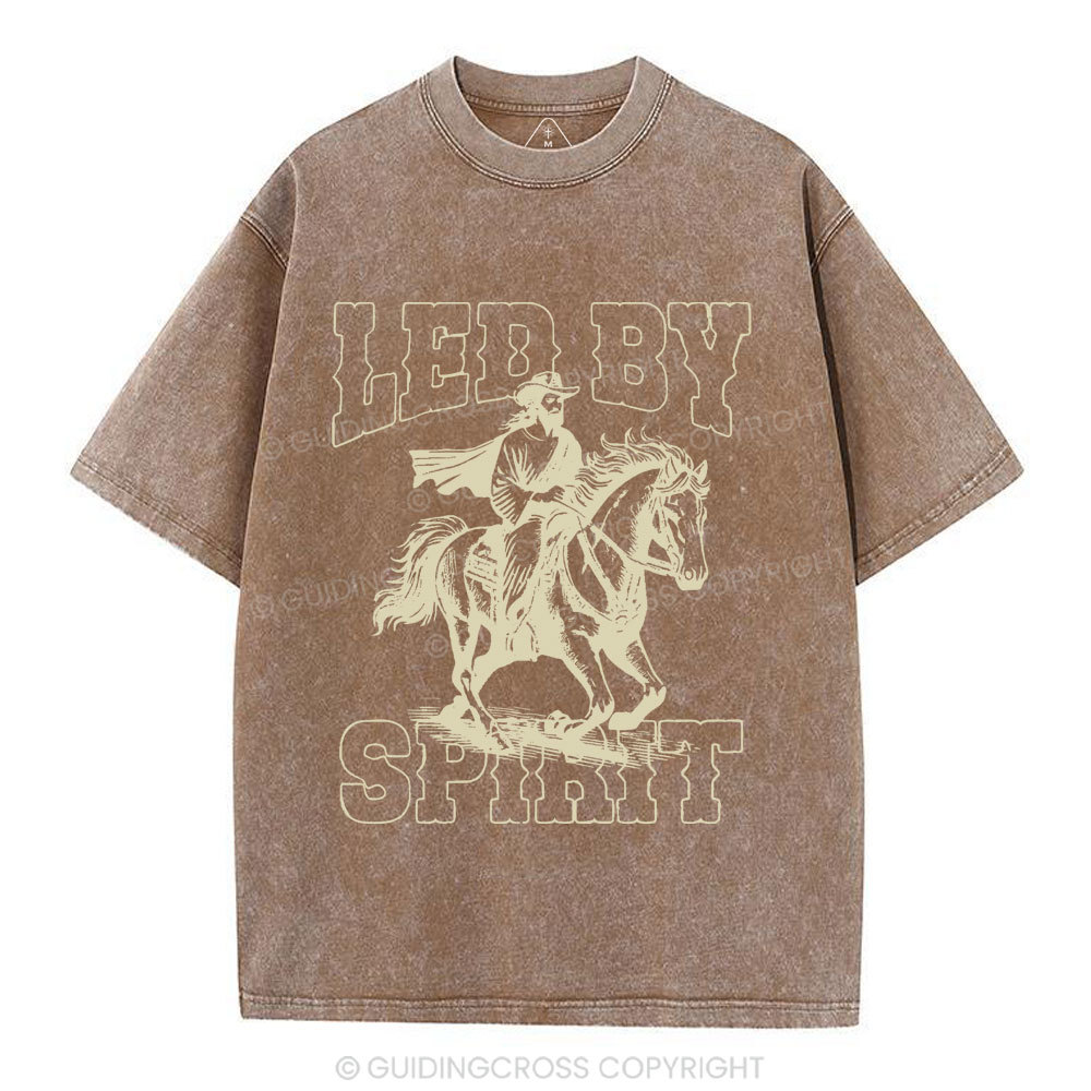 Led By Spirit Christian Washed T-Shirt