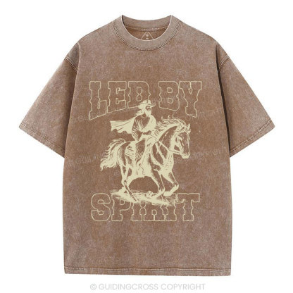 Led By Spirit Christian Washed T-Shirt