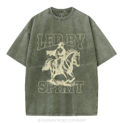 Led By Spirit Christian Washed T-Shirt