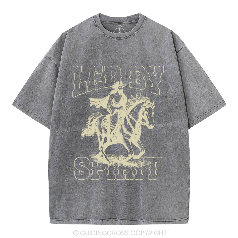 Led By Spirit Christian Washed T-Shirt