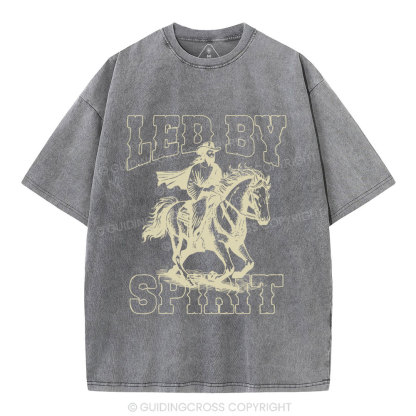 Led By Spirit Christian Washed T-Shirt