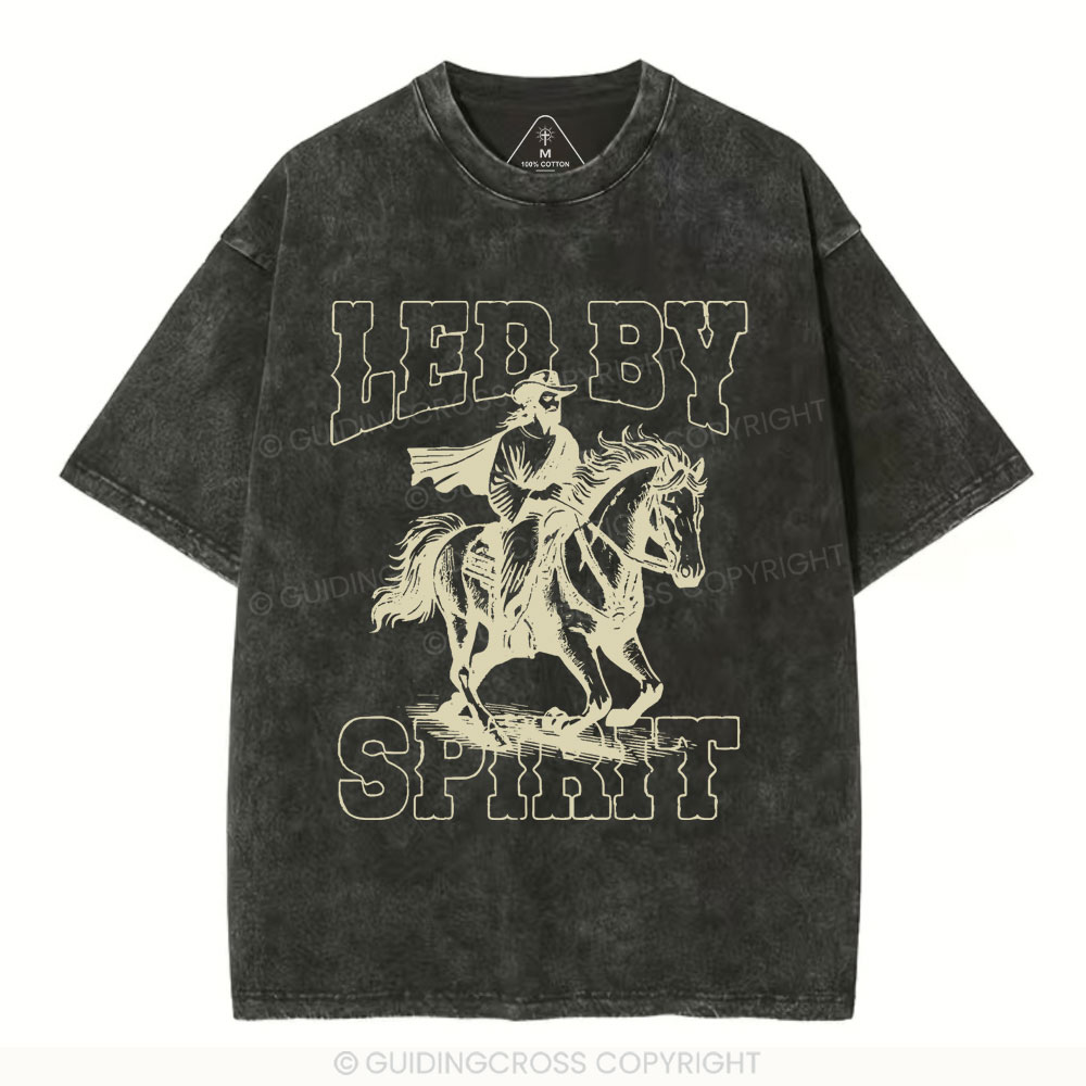 Led By Spirit Christian Washed T-Shirt