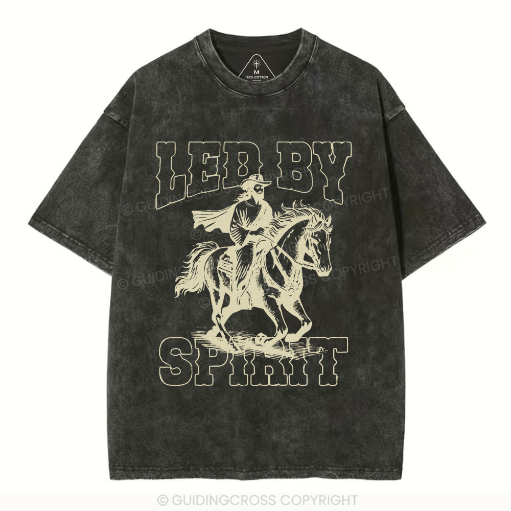 Led By Spirit Christian Washed T-Shirt