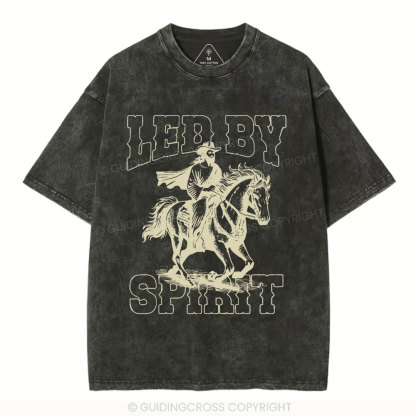 Led By Spirit Christian Washed T-Shirt