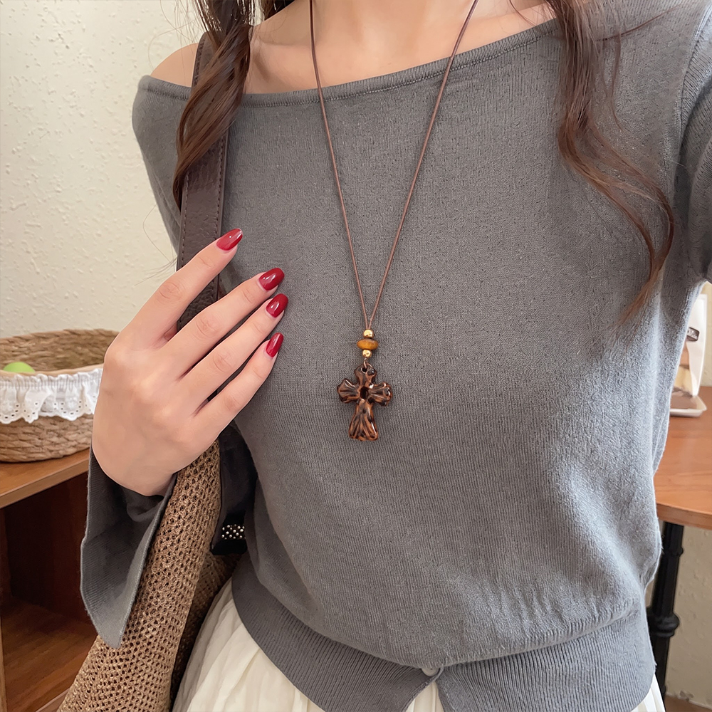 Leopard Print Cross Christian Necklace
