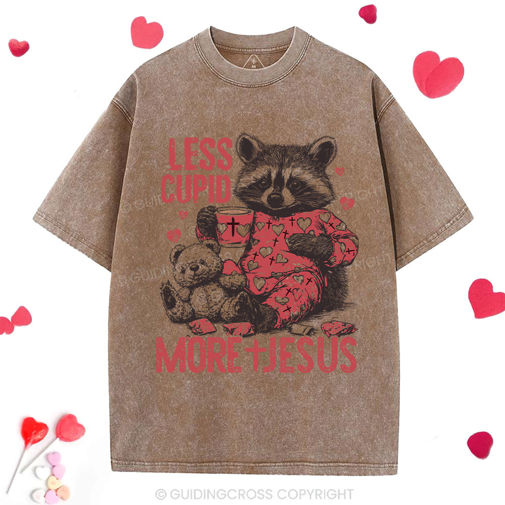 Less Cupid More Jesus Christian Washed T-Shirt