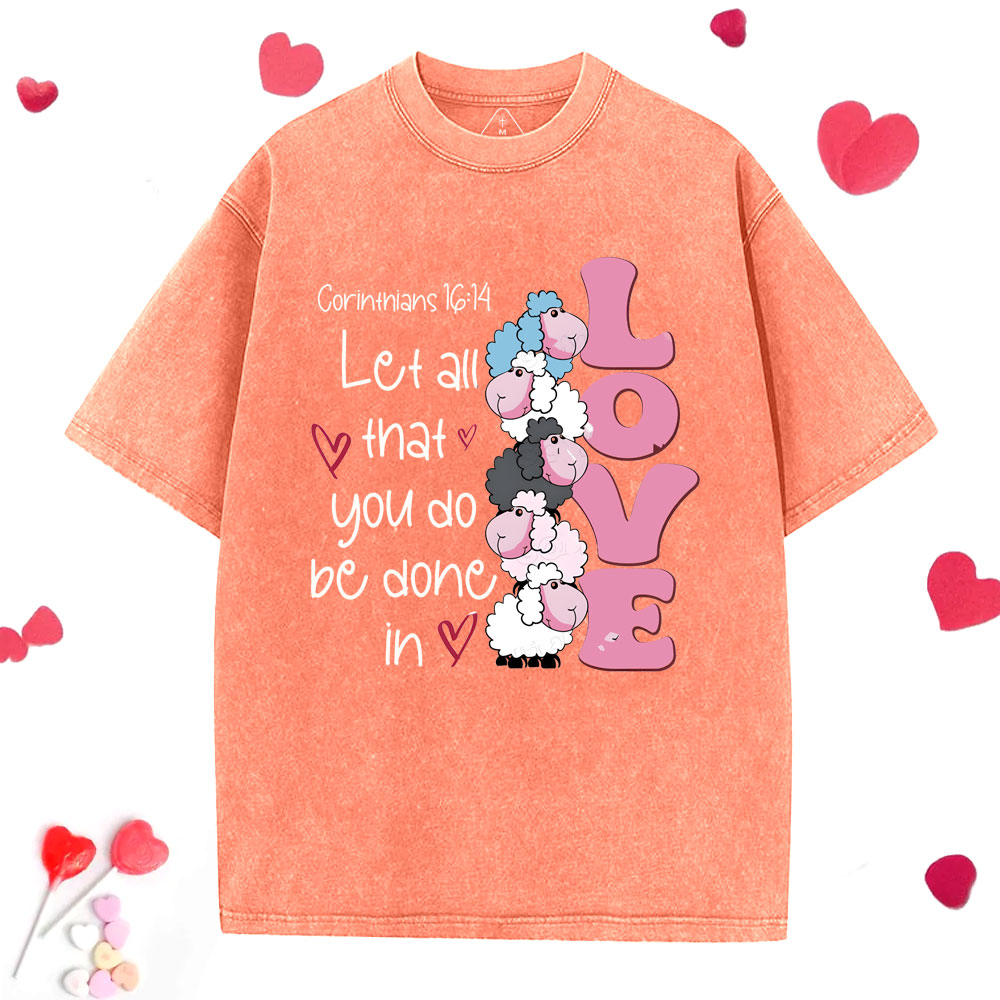 Let All That You Do Be Done In Love Christian Washed T-Shirt