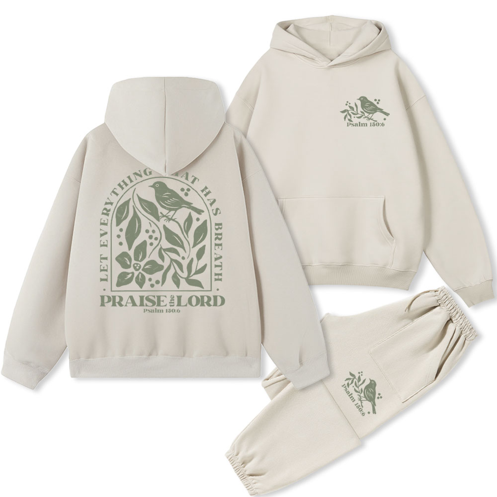 Let Everything That Has Breath Christian Fleece Hoodie Set