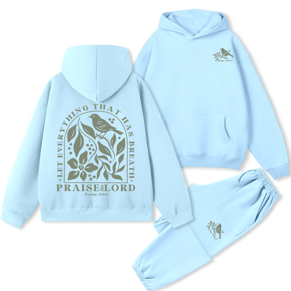 Let Everything That Has Breath Christian Fleece Hoodie Set