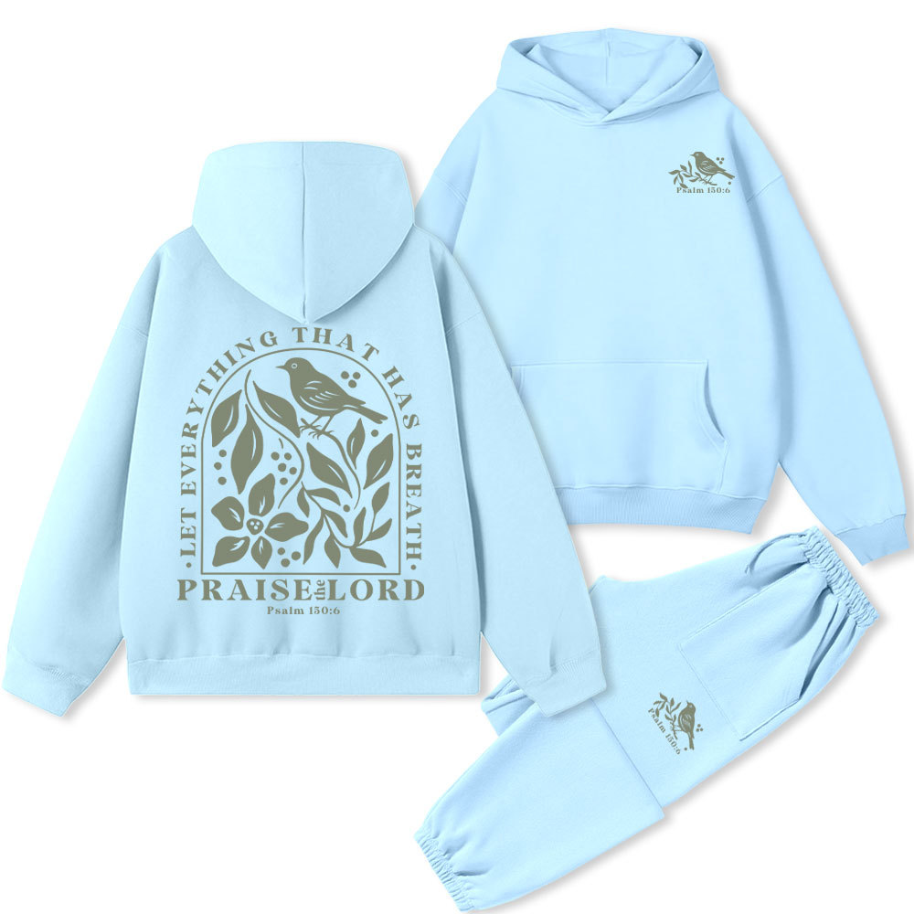 Let Everything That Has Breath Christian Fleece Hoodie Set