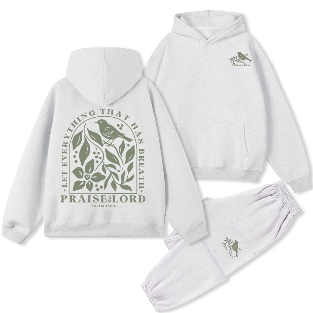 Let Everything That Has Breath Christian Fleece Hoodie Set