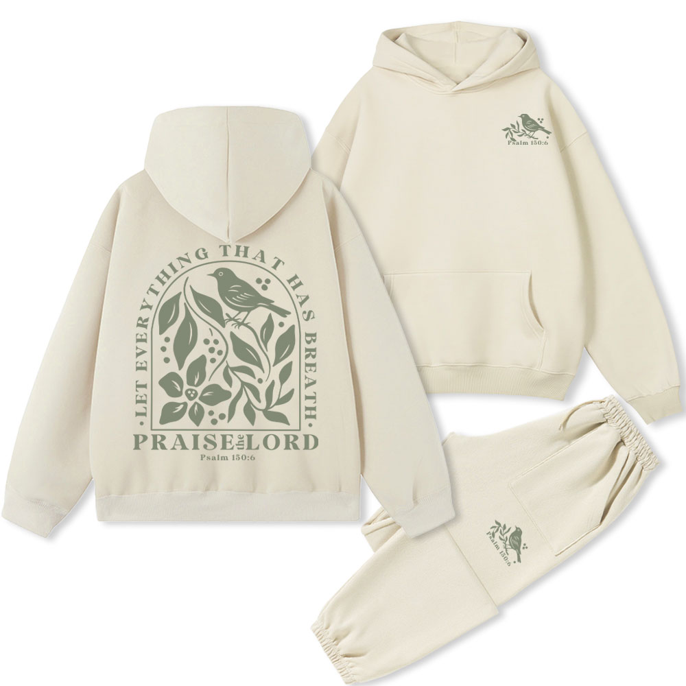 Let Everything That Has Breath Christian Fleece Hoodie Set