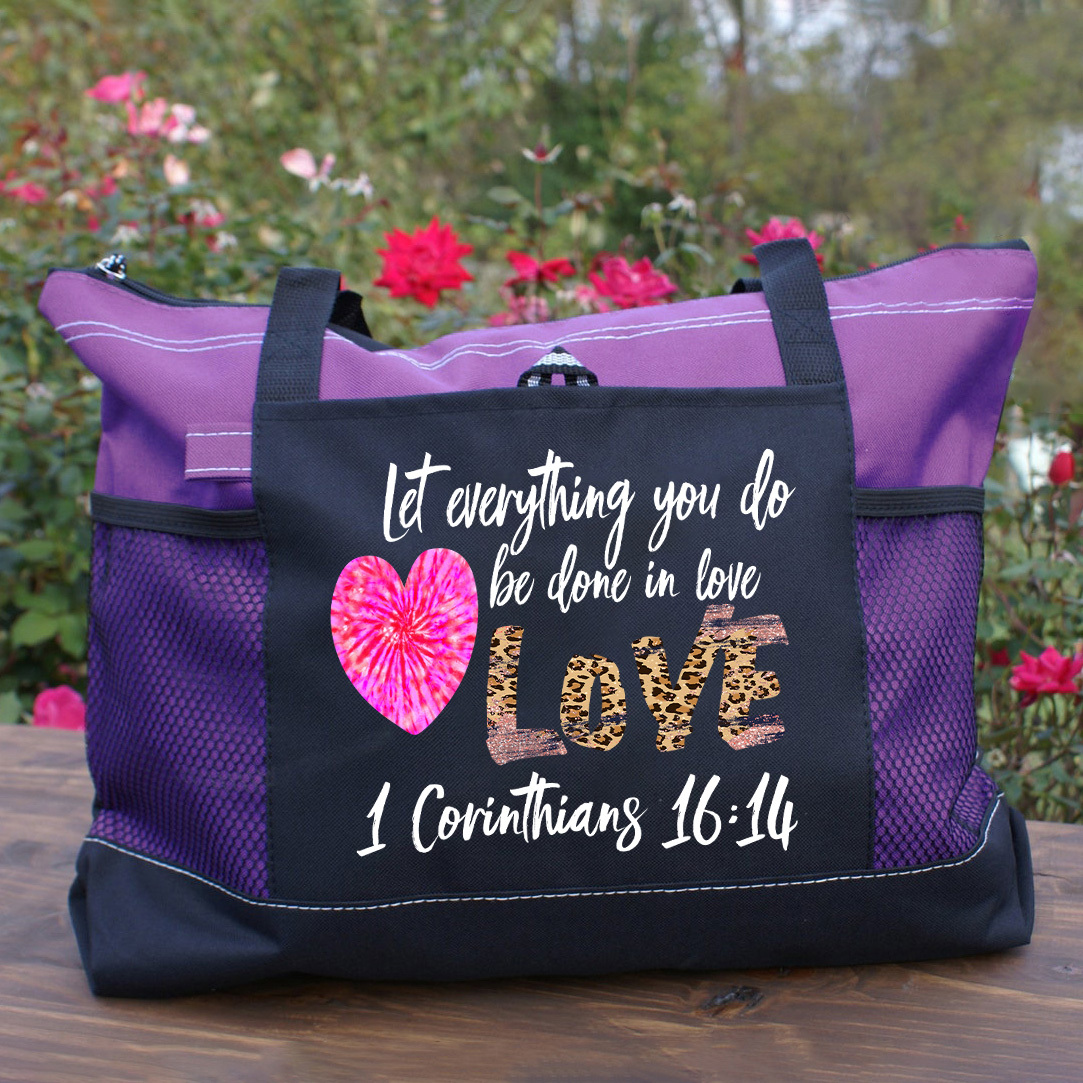 Let Everything You Do Be Done In Love Christian Tote Bag
