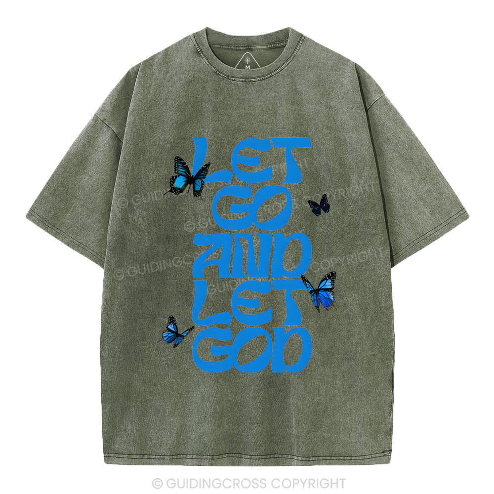 Let Go And Let God Chirstian Washed T-Shirt