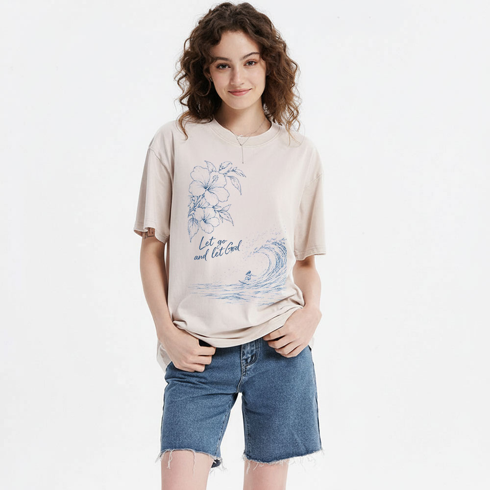 Let Go And Let God Christian Washed T-Shirt
