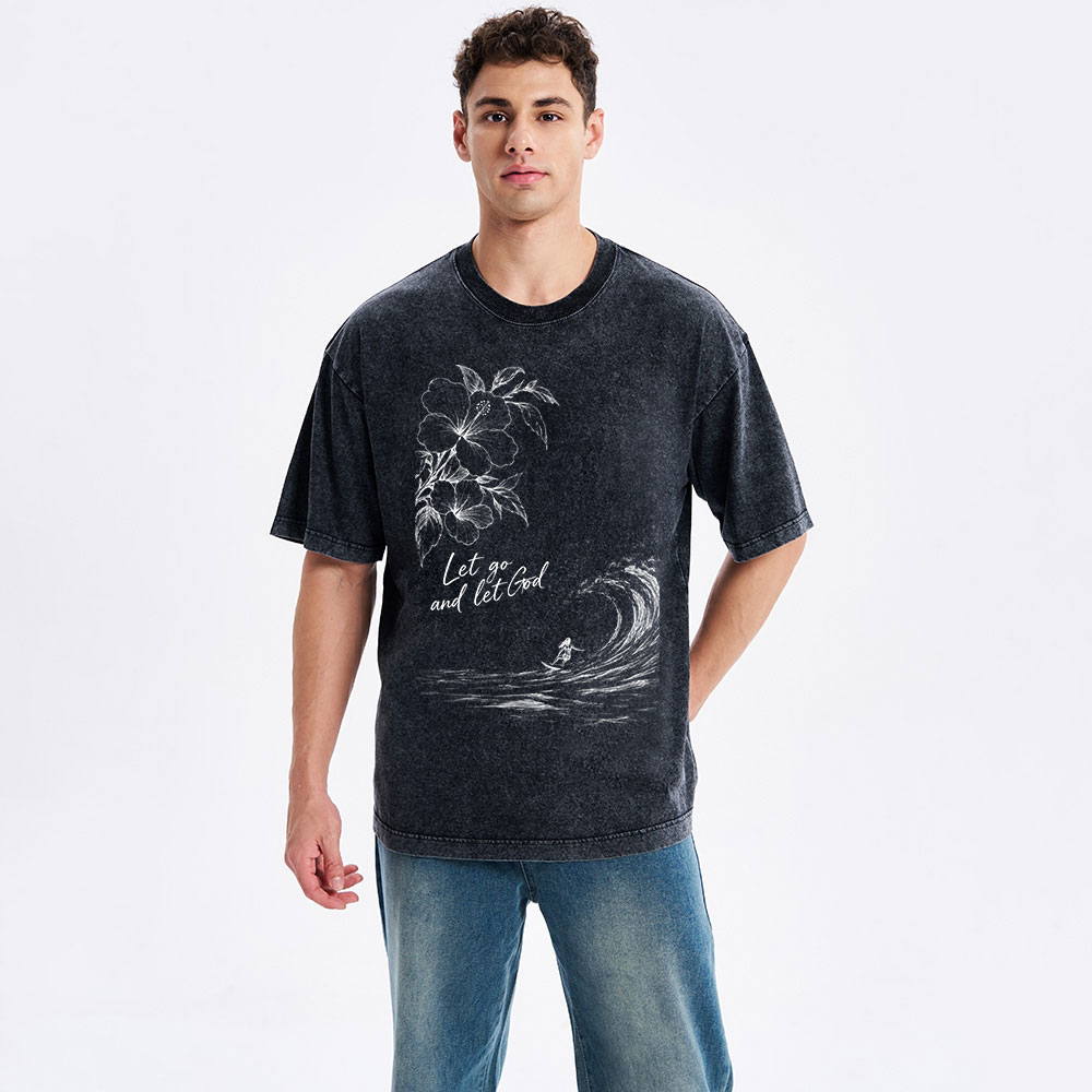 Let Go And Let God Christian Washed T-Shirt