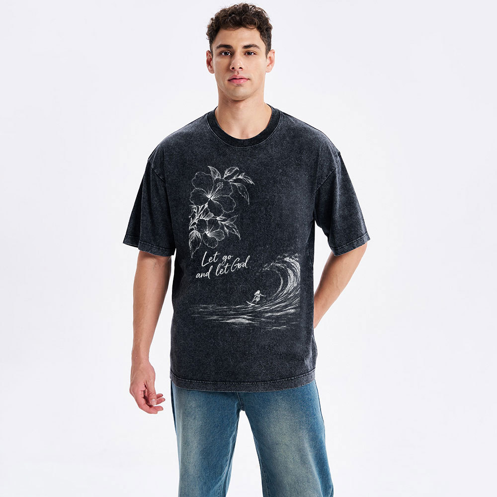 Let Go And Let God Christian Washed T-Shirt
