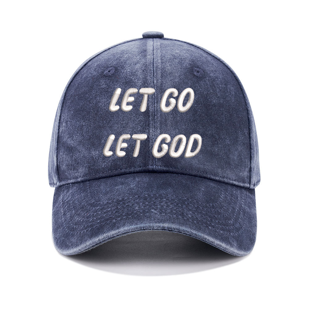 Let Go Let God Christian Washed Hat
