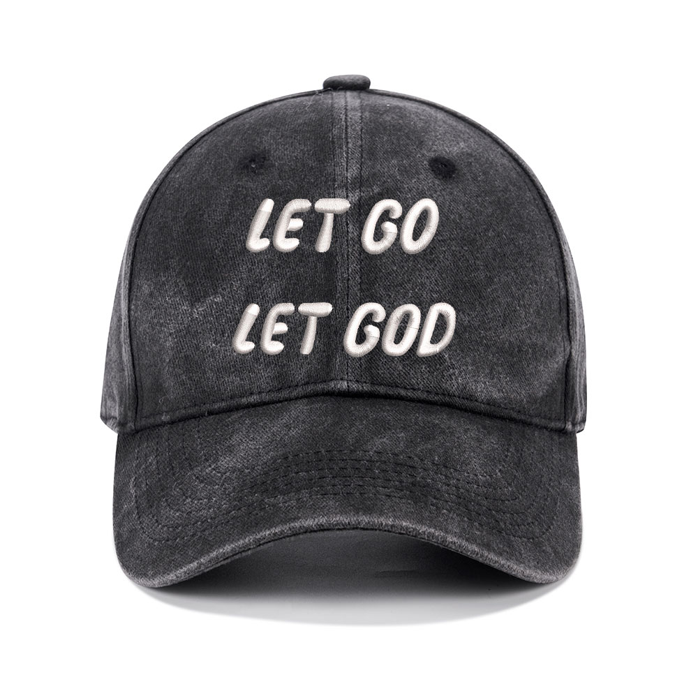 Let Go Let God Christian Washed Hat