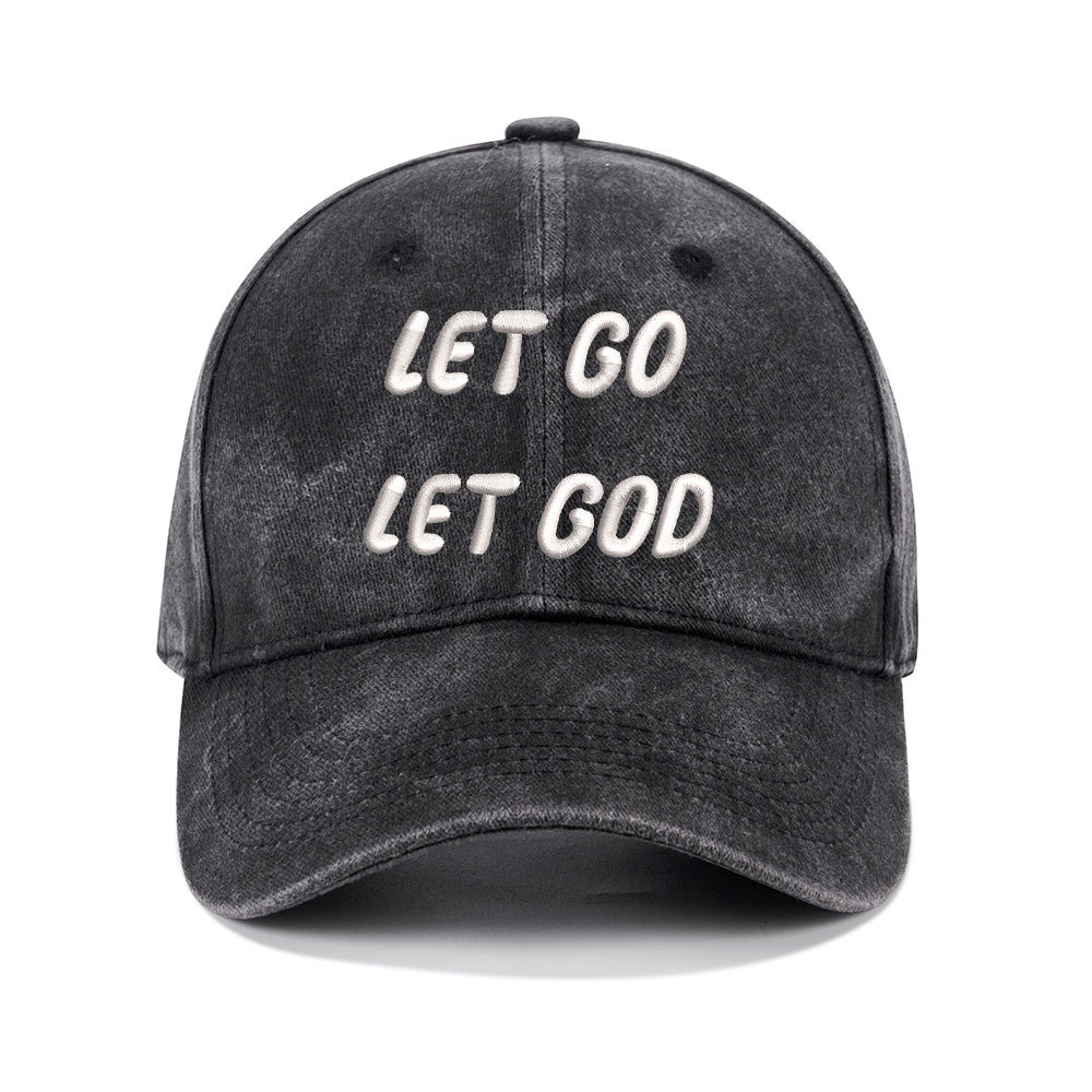 Let Go Let God Christian Washed Hat