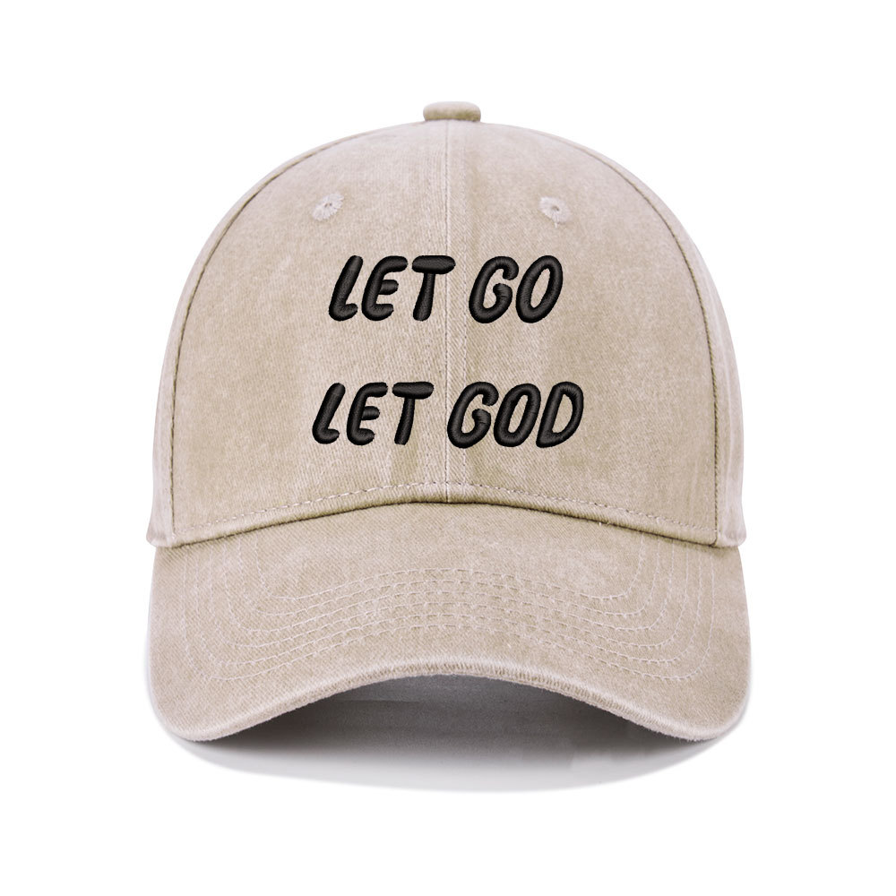 Let Go Let God Christian Washed Hat