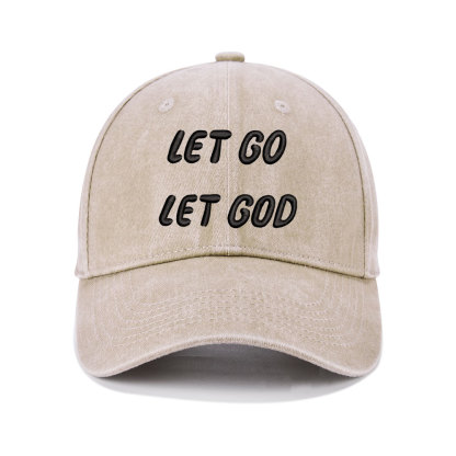 Let Go Let God Christian Washed Hat