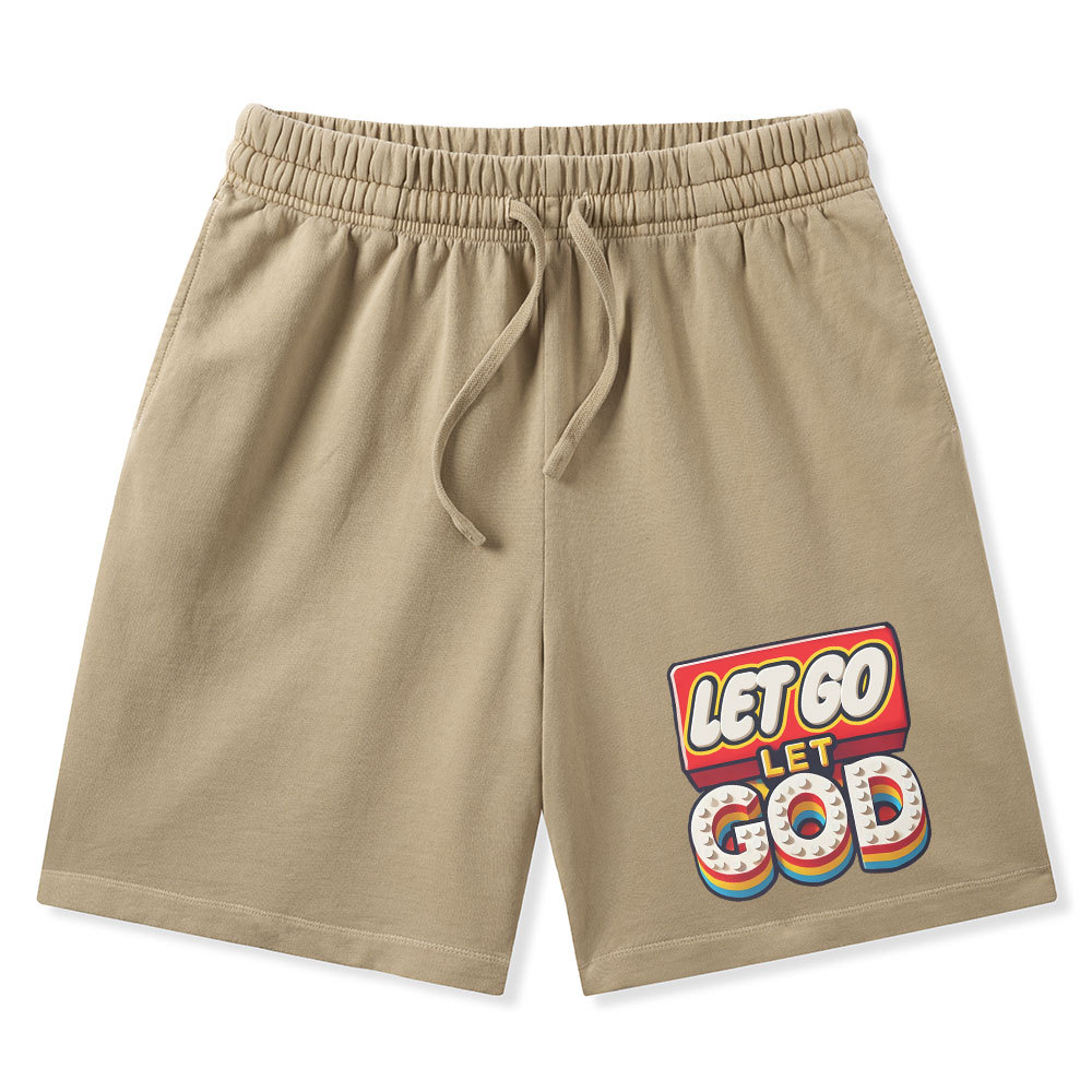 Let Go Let God Christian Washed Shorts