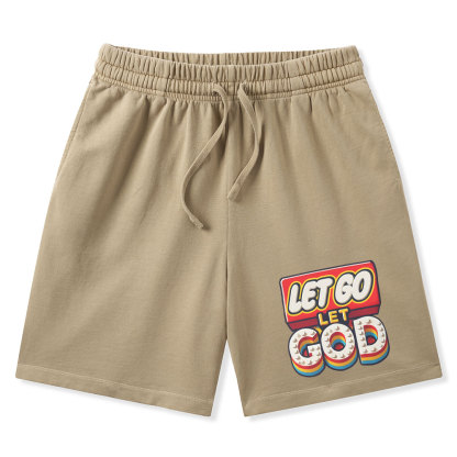 Let Go Let God Christian Washed Shorts
