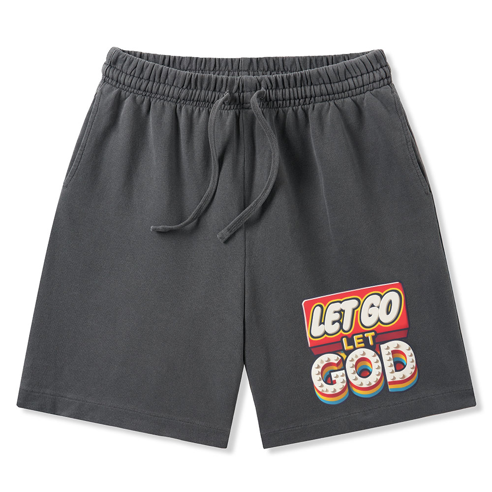Let Go Let God Christian Washed Shorts