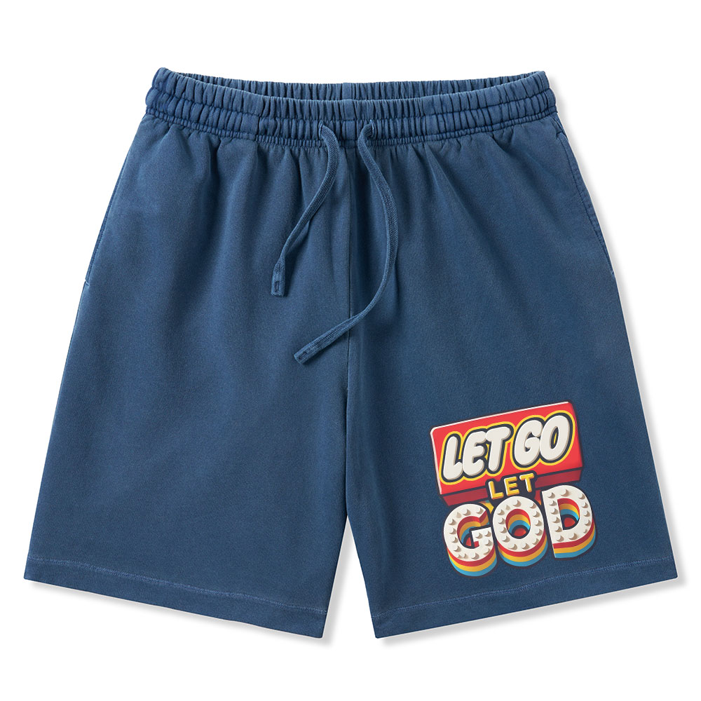 Let Go Let God Christian Washed Shorts