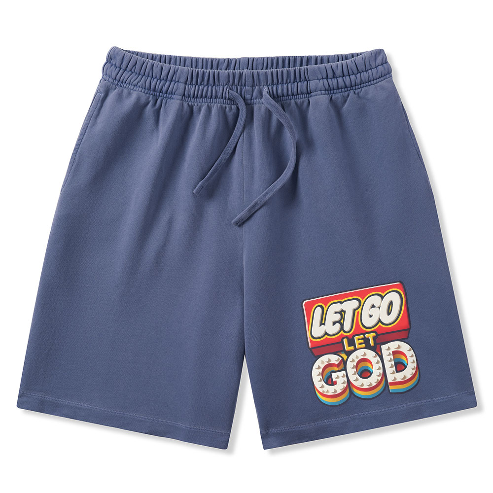 Let Go Let God Christian Washed Shorts
