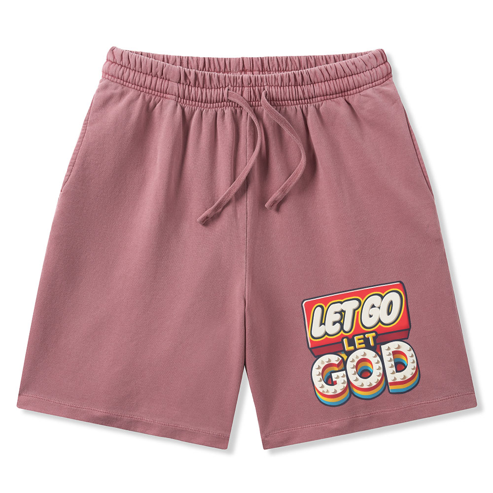 Let Go Let God Christian Washed Shorts
