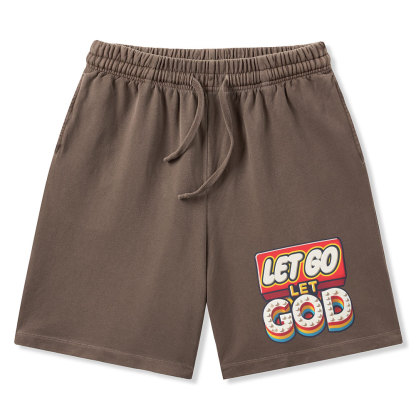 Let Go Let God Christian Washed Shorts