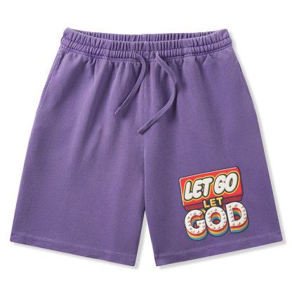 Let Go Let God Christian Washed Shorts