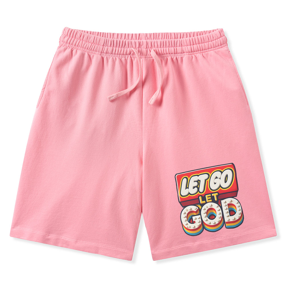 Let Go Let God Christian Washed Shorts