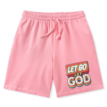 Let Go Let God Christian Washed Shorts