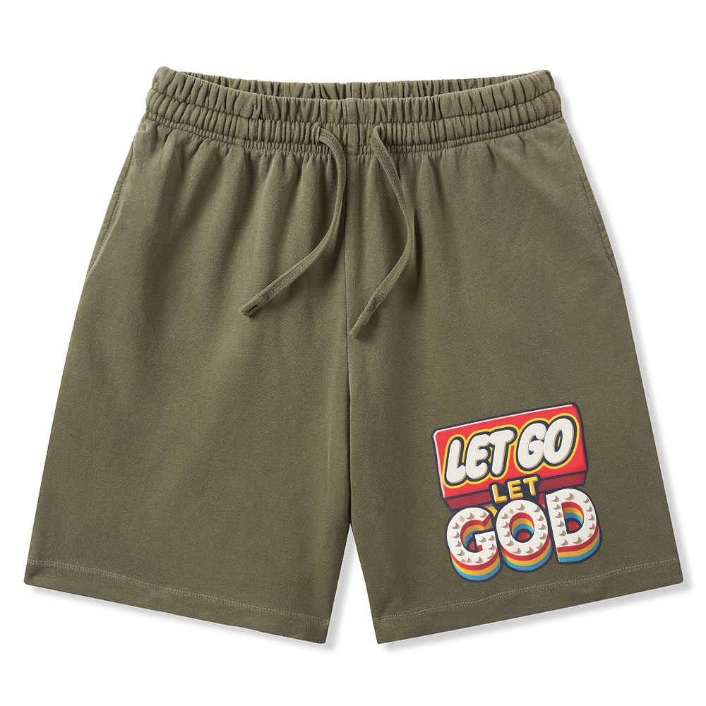 Let Go Let God Christian Washed Shorts