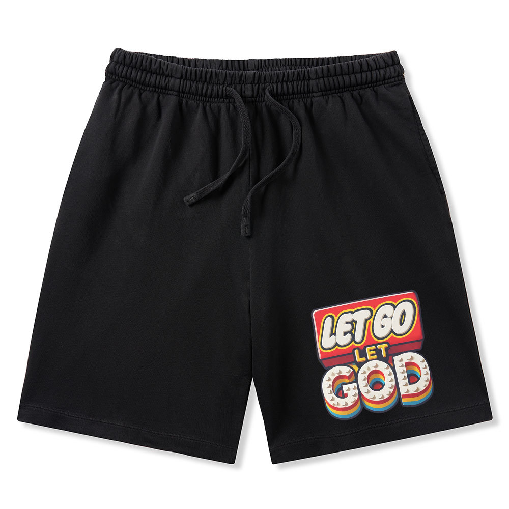 Let Go Let God Christian Washed Shorts