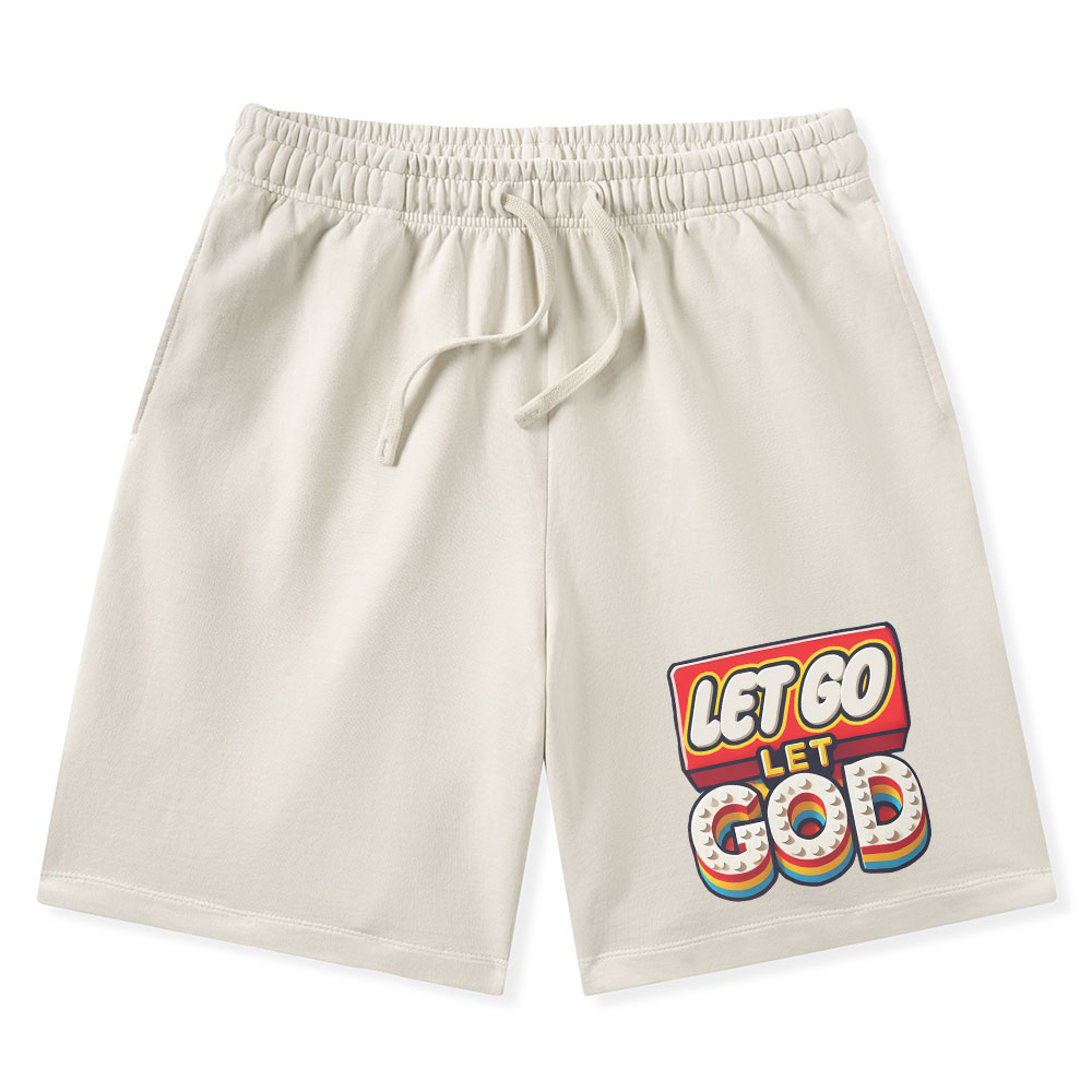 Let Go Let God Christian Washed Shorts