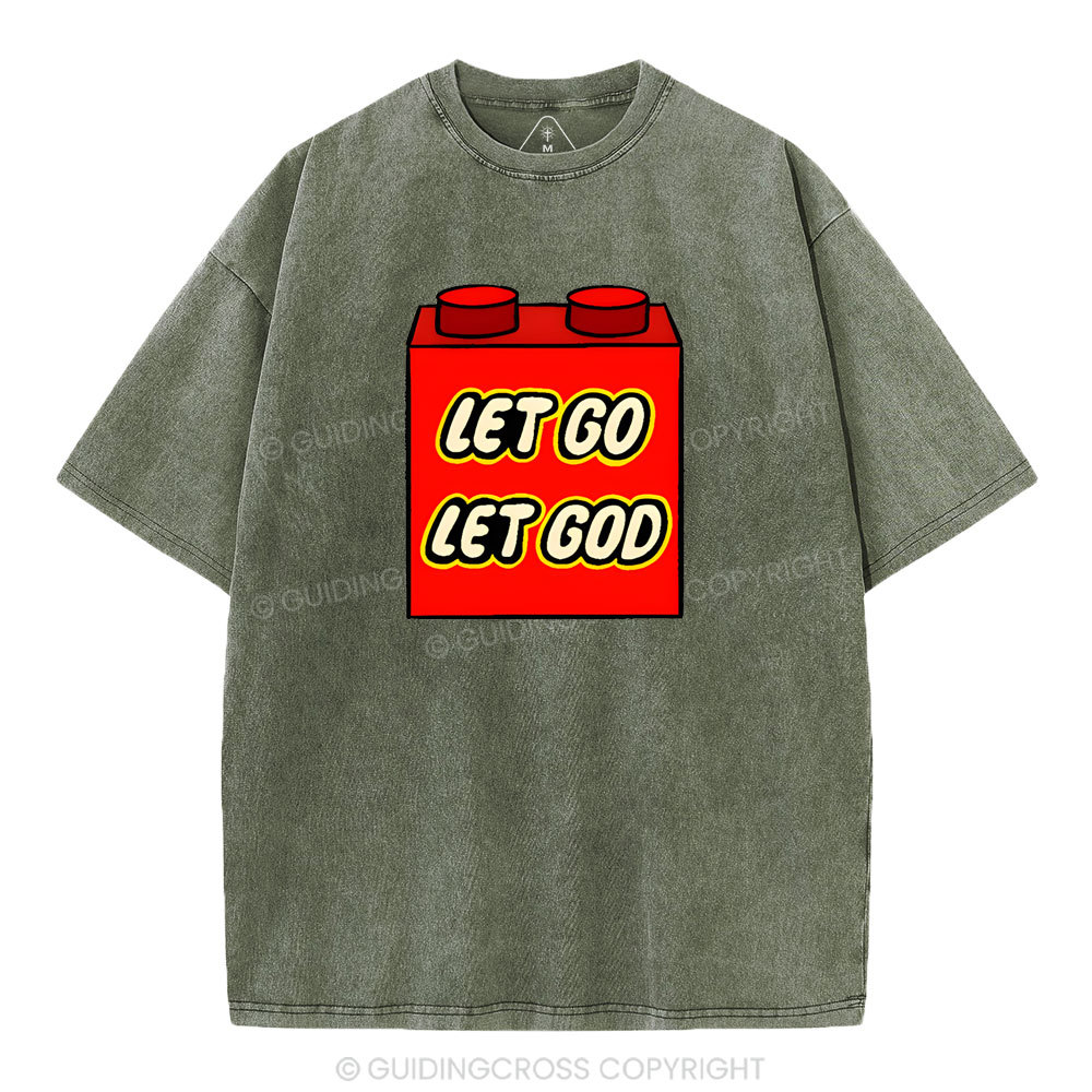 Let Go Let God Christian Washed T-Shirt