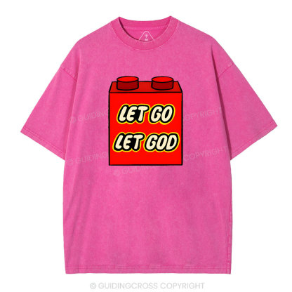 Let Go Let God Christian Washed T-Shirt